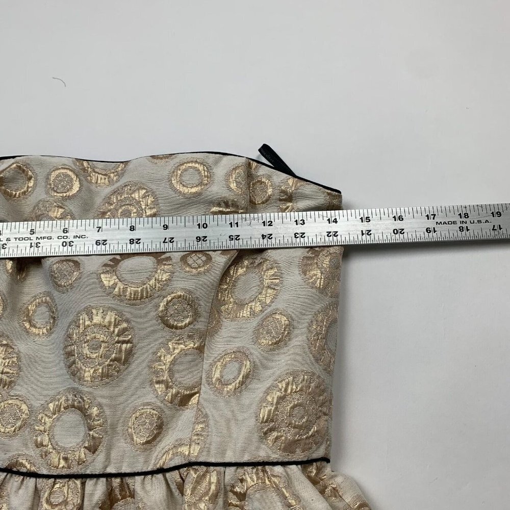 Corey Lynn Calter Womens Mini Dress Metallic Gold Size 6 Strapless Side Pocket - Picture 9 of 10